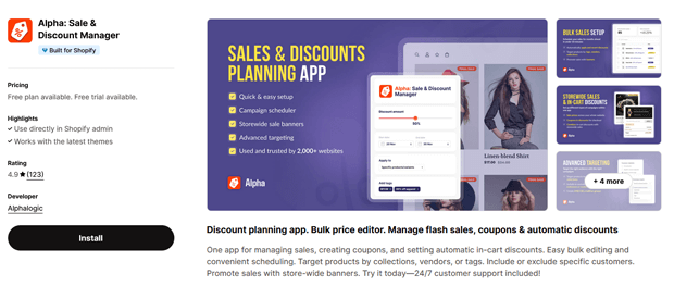 Alpha: Sale & Discount Manager