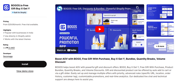 BOGOS.io Free Gift Buy X Get Y