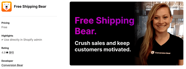 Free Shipping Bar by Bear