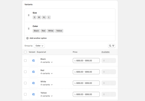 Variants and Options