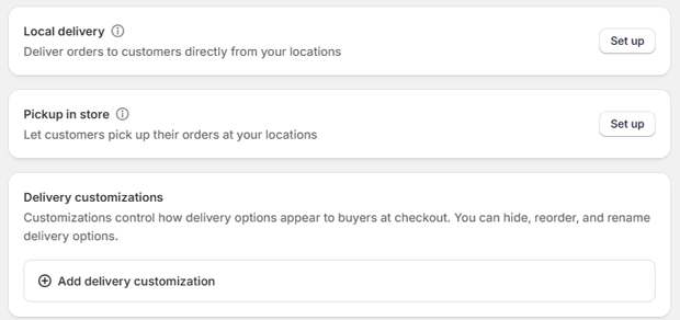 Set Up Local Delivery Pickup