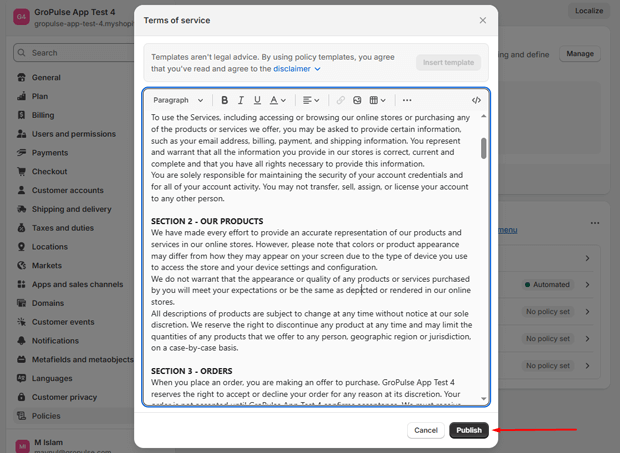 Click Publish it live