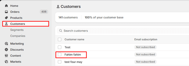 Select a Customer