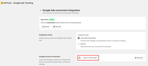 Sign in with your Google account