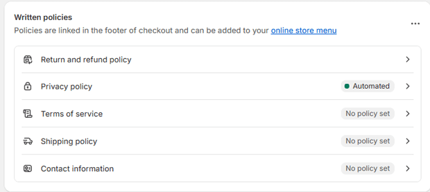 Written policies
