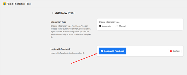 login with facebook