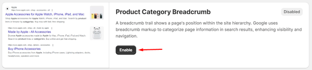 Enable Product Category Breadcrumb Schema