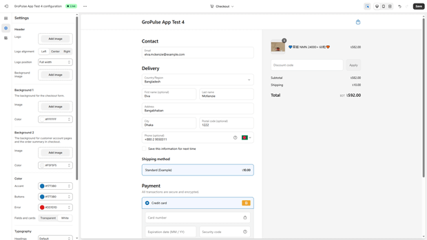 Shopify checkout design
