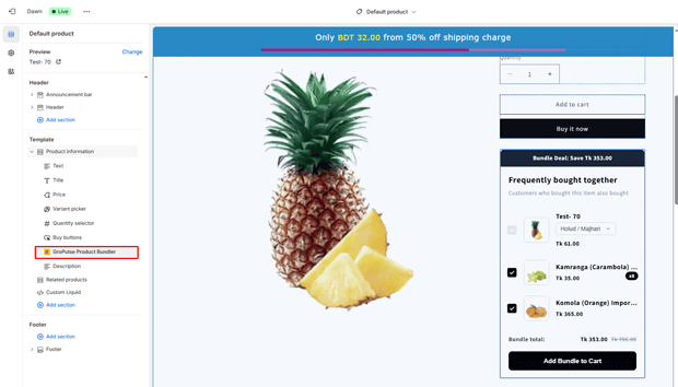 Drag the widget