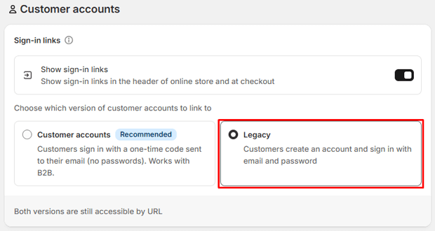 Legacy Customer Accounts