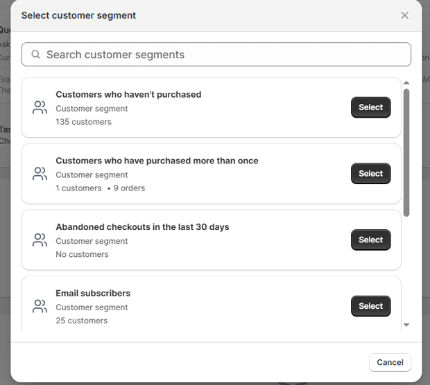 Select Customer Segment