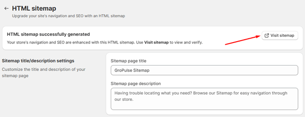  Visit the sitemap page