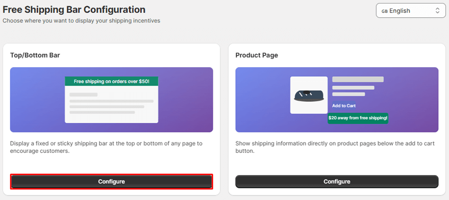 Click the Configure button