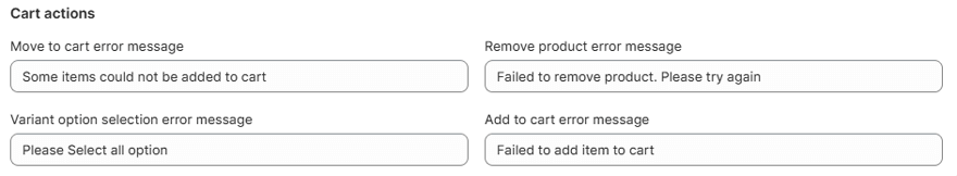 cart actions