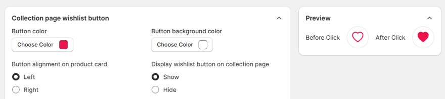 Collection Page Wishlist Button