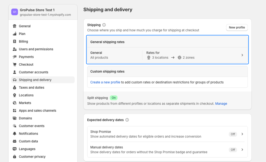 Click on Manage rates