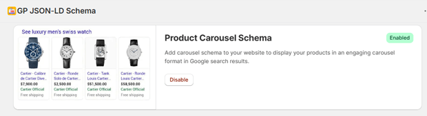 Product Carousel Schema