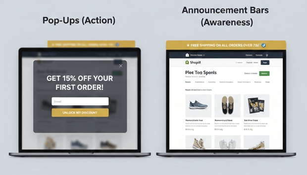 Popups vs Announcement Bars