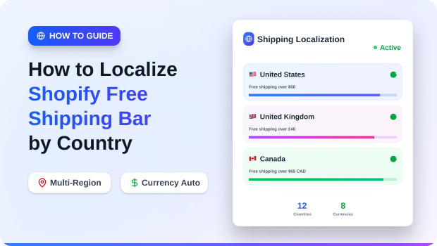 How to localize Shopify free shipping bar by country