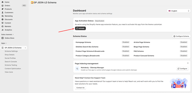 Click the Activate button