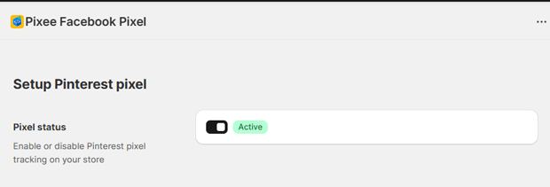 Toggle the Pixel Status to Active.