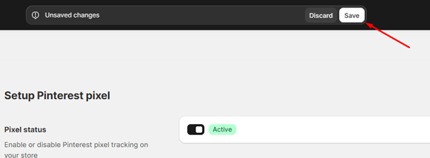 Save button to complete the setup