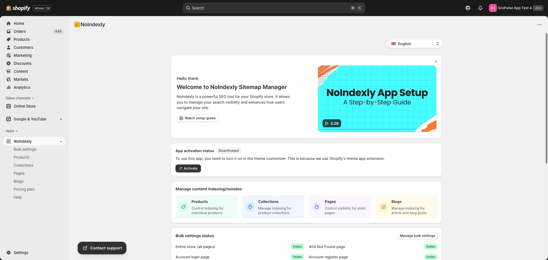 App Activation Status - Deactivated