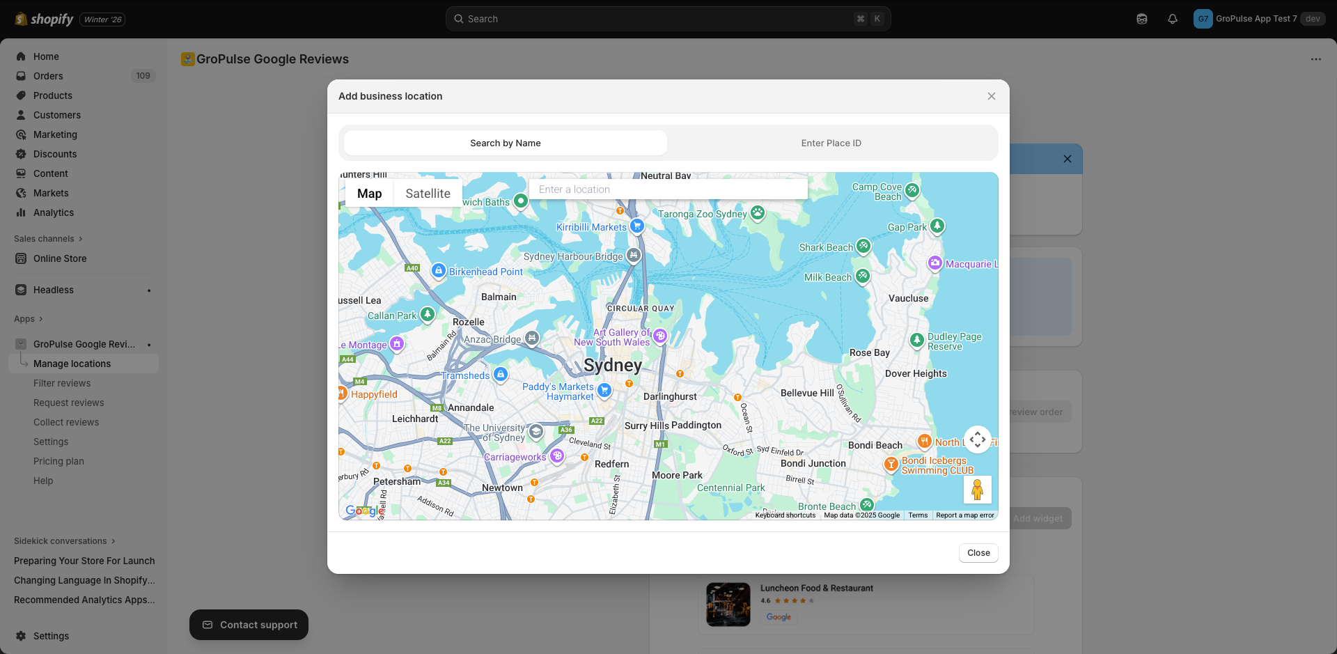 Add Location - Search by Name