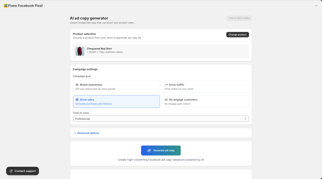 Pixee AI Ad Copy Generator