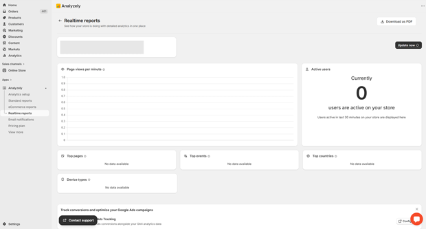 Realtime reports section