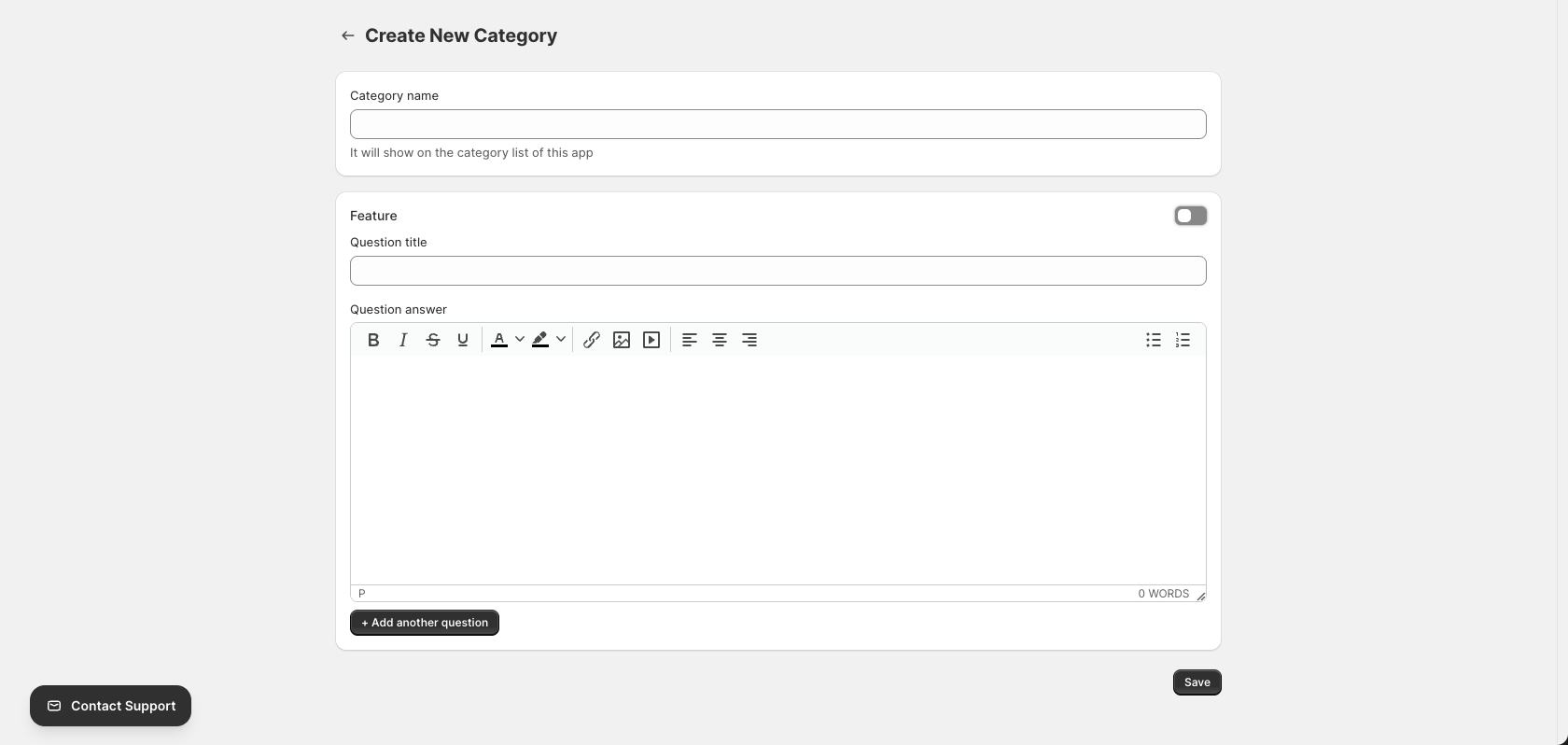 Create Category Form