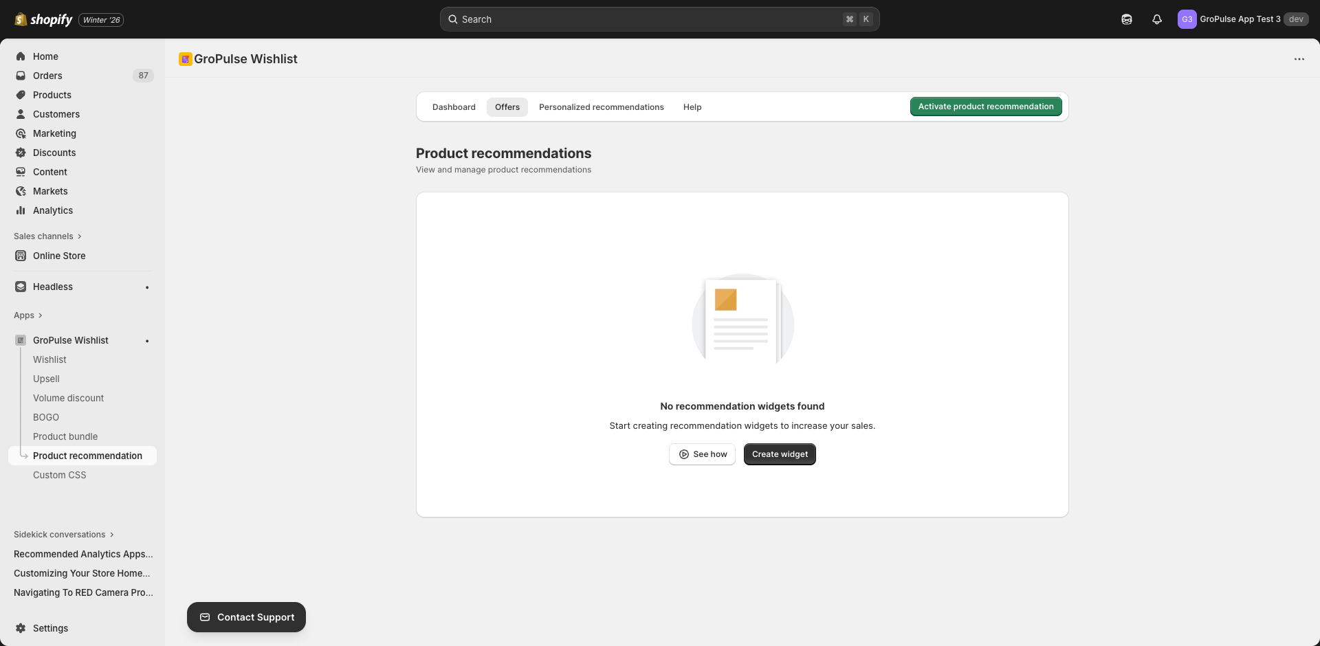 Recommendations Product Selection