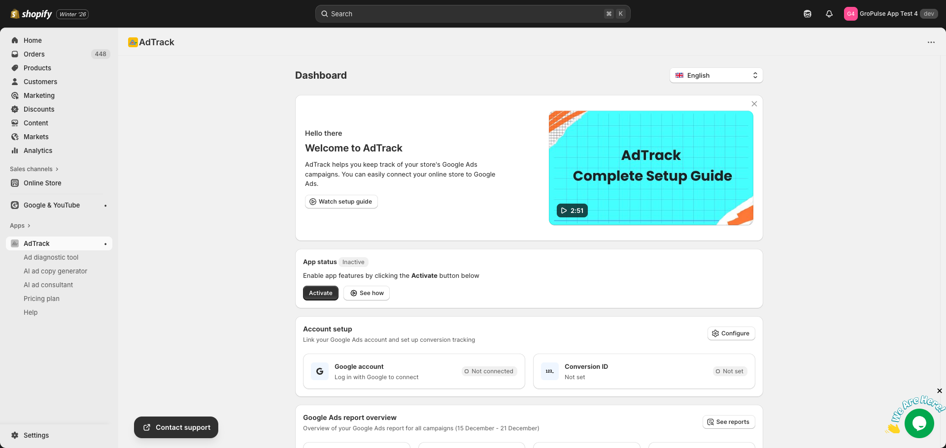 Full AdTrack Dashboard