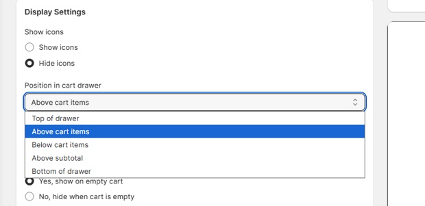 Placement Rules for Your Shopify Cart Drawer Bar