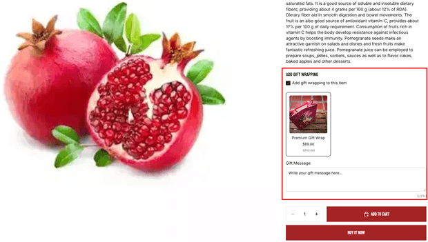 add gift wrapping