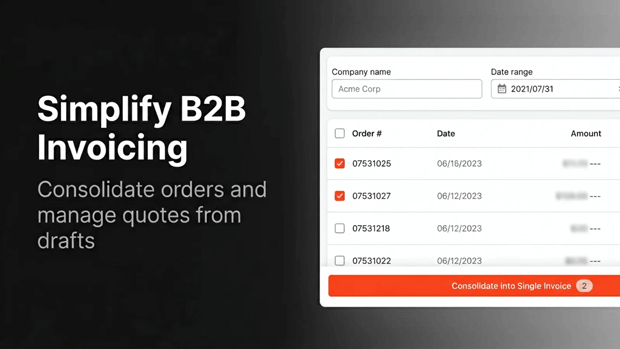 consolidate shopify invoices