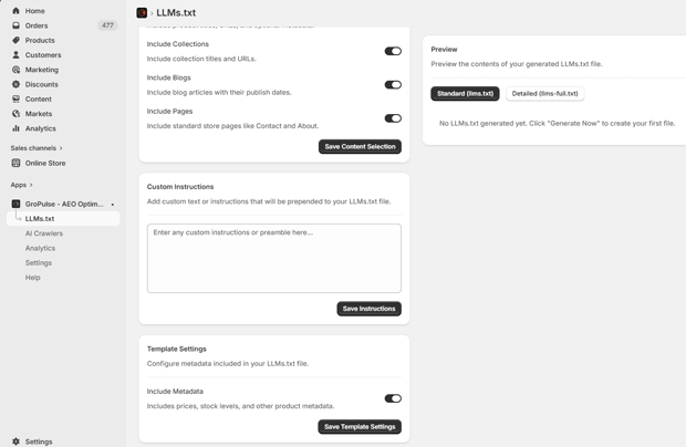 Custom Brand Instructions