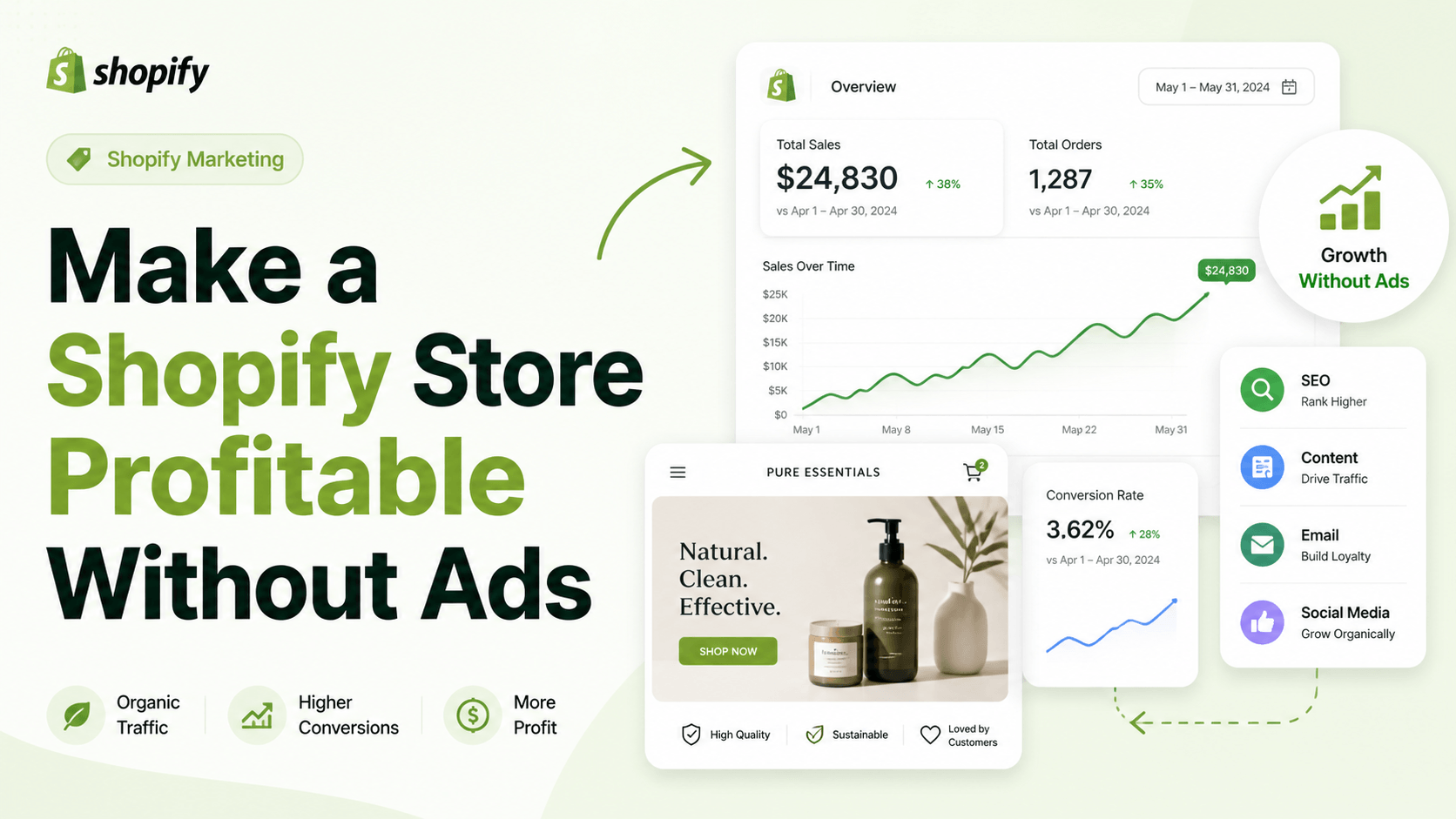 How to Make a Shopify Store Profitable Without Ads: 4-Step Framework